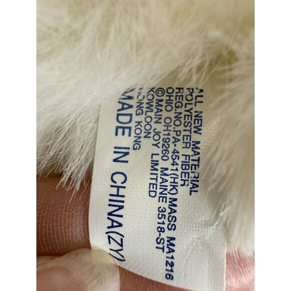 Vintage Main Joy White Plush Easter Bunny Rabbit Bow Stuffed Animal 2000 22" - Picture 9 of 10